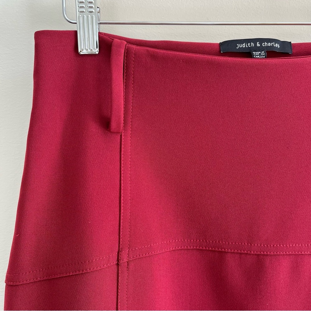 [judith & charles] adira midi skirt w/ belt merlot 6 - Picture 3 of 9